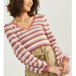 NWT Altar’d State Briella Striped Knit Sweater